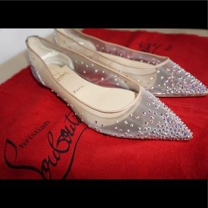 Christian Louboutin: Folloes Strass Flat Glitter